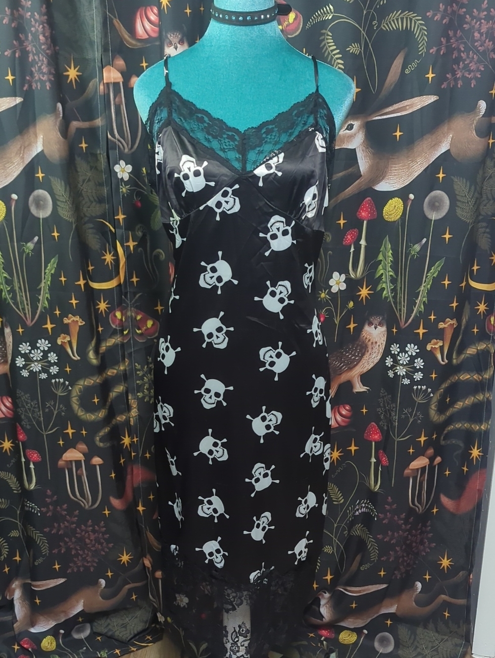 Skull Lace Slip Dress